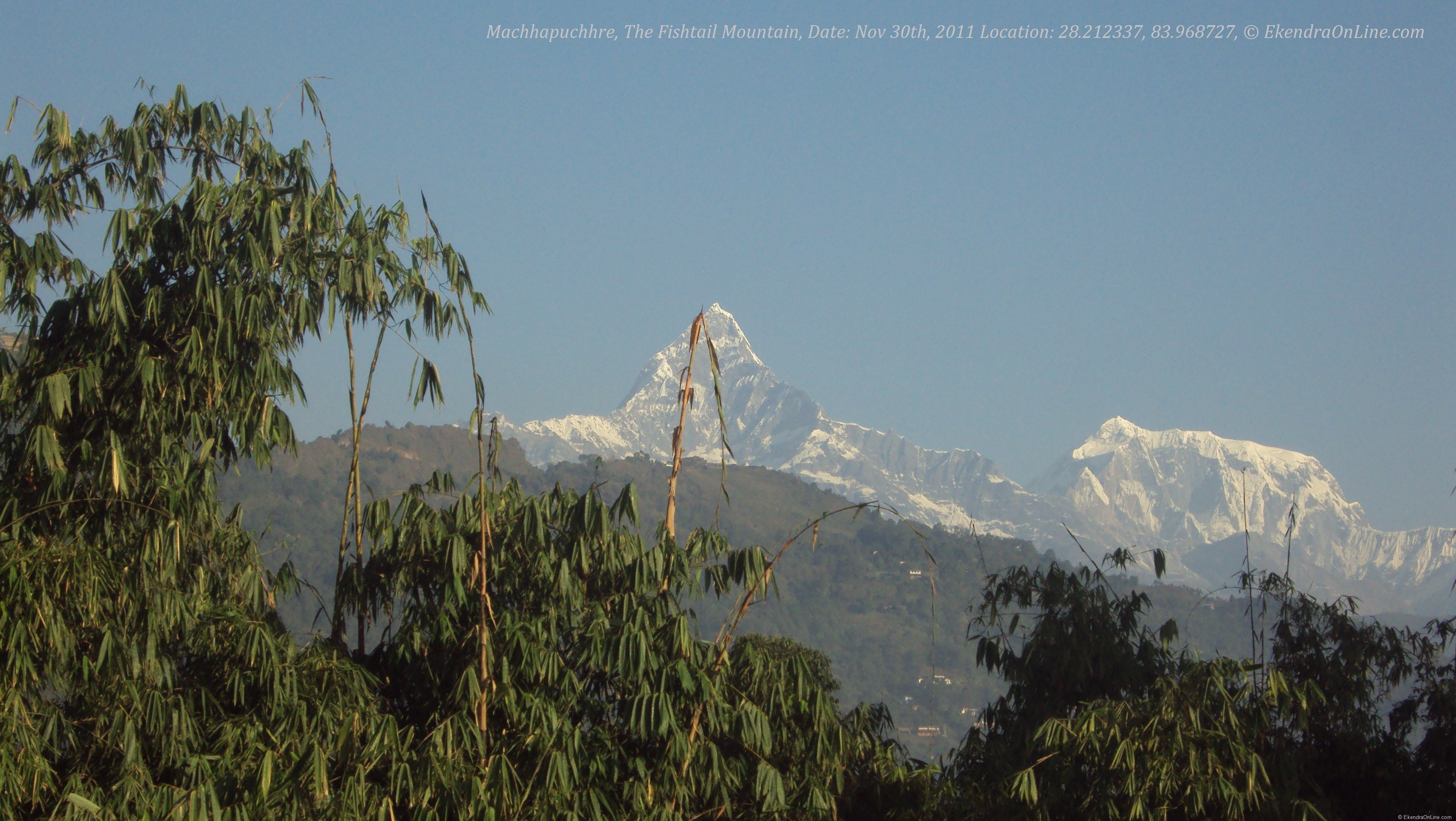 Machhapuchhre, The Fishtail Mountain, Nov 30th, 2011, from Pokhara