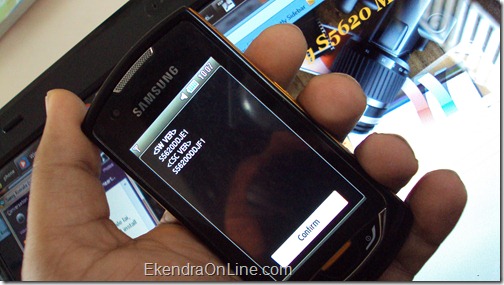 Samsung Monte s5620 Reset Code and Software version