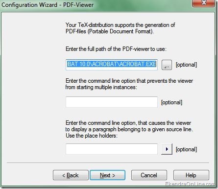 TeXnic Center Configuration Wizard for PDF Viewer
