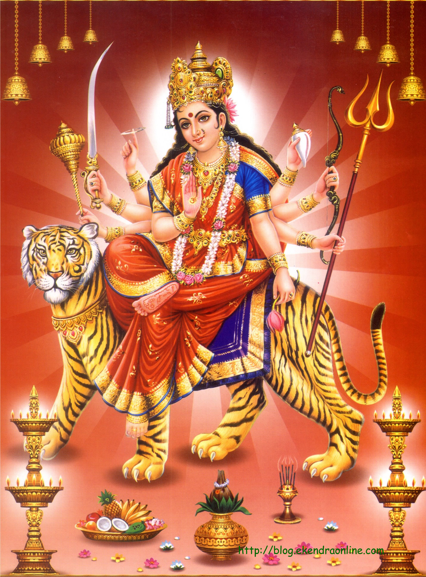 Praying Durga mata on Dashain/ Nava ratri