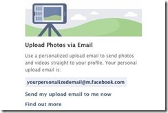 Facebook email to photos & videos