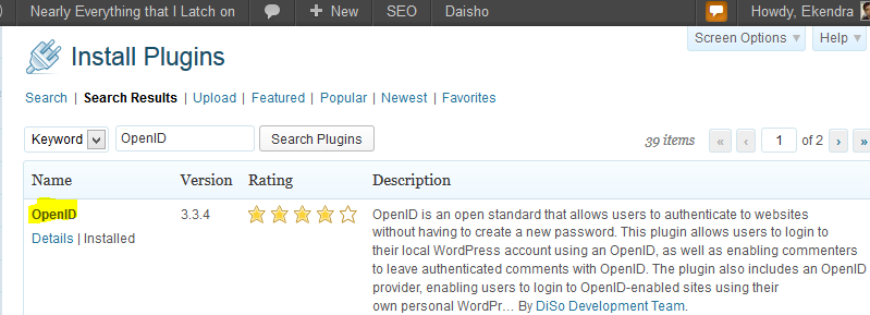 OpenIDing your WordPress blog with a plugin from DiSo Development Team