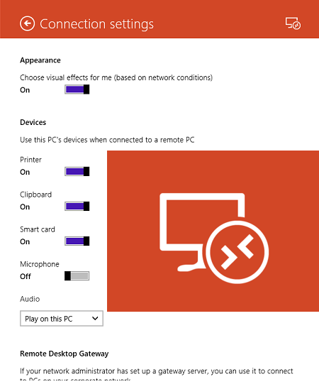 Windows 8 App for RemoteApp and Desktop Connetions 