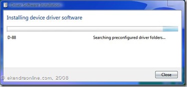 Installing device driver software