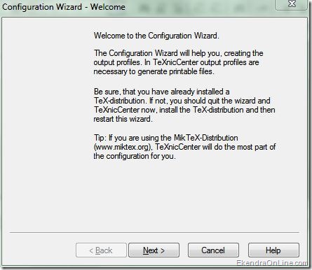 TeXnic Center Configuration Wizard