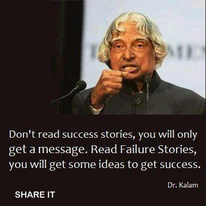 Abdul Kalam failure stories quote