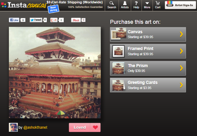 Instacanvas is a marketplace to buy, sell, and discover Instagram art and photography.